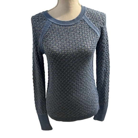 {INC} Blue & Silver Scoop Neck Sweater - Picture 1 of 3